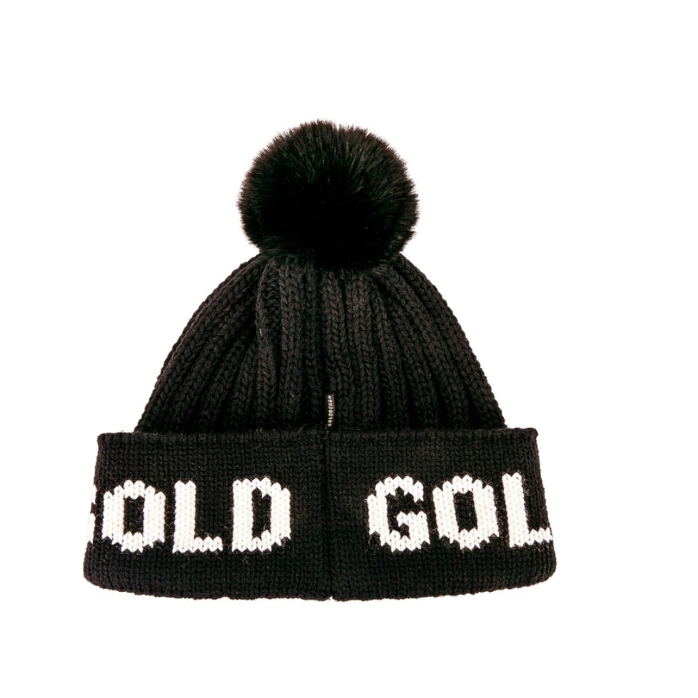 Goldbergh Hodd Faux Fur Beanie Black Cream White - Picture 4 of 12